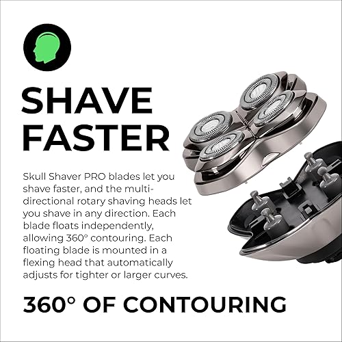 Miniatura 3 de Skull Shaver Forte PRO 4 Head Replacement Blade - Shaver Blade for Wet & Dry Shaving - Rotary Heads Design - Japanese Stainless Steel - Compatible