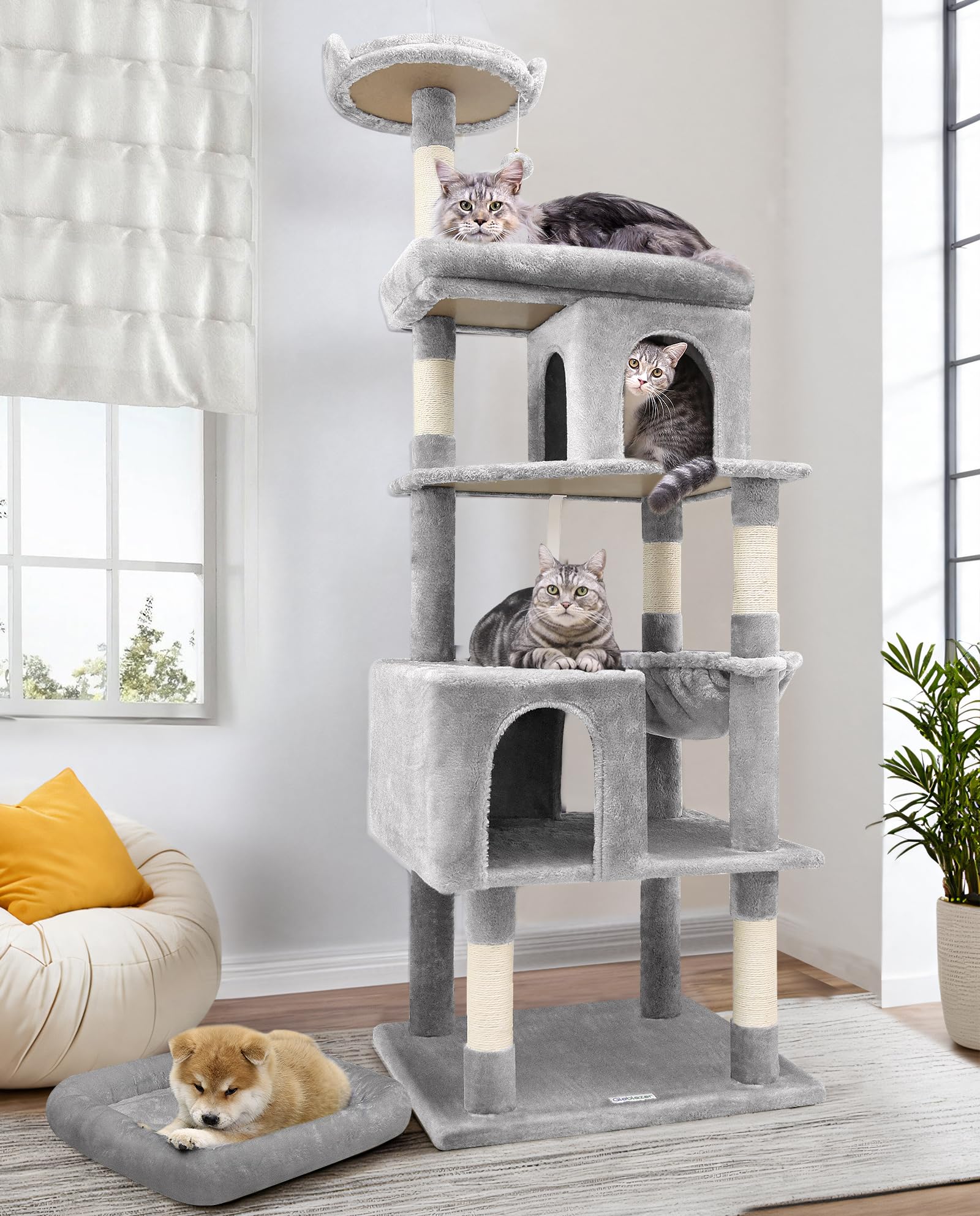 Amazon | Globlazer キャットタワー 大型猫用 頑丈安定 タイプ 多頭