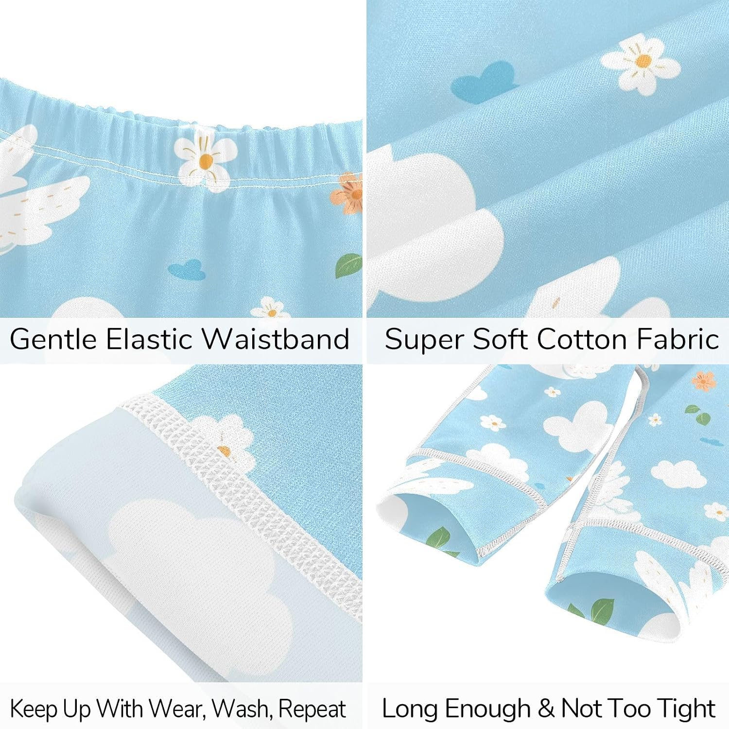 vvfelixl Baby Clothes White Bird Cloud Sky Baby Bodysuits Set Unisex Short Sleeve Babys Pants Sets 0-3M