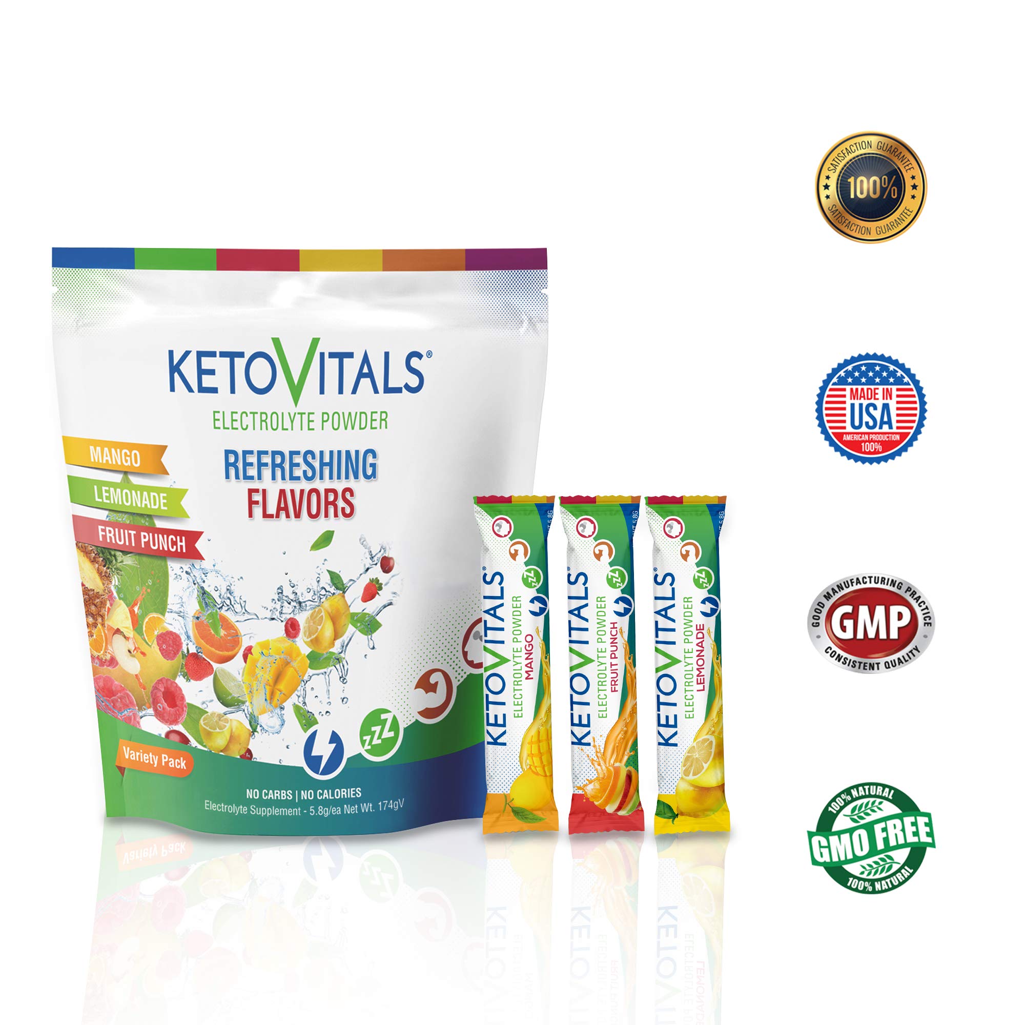 Buy Keto Vitals Original Electrolyte Powder Stick Packs Keto Friendly