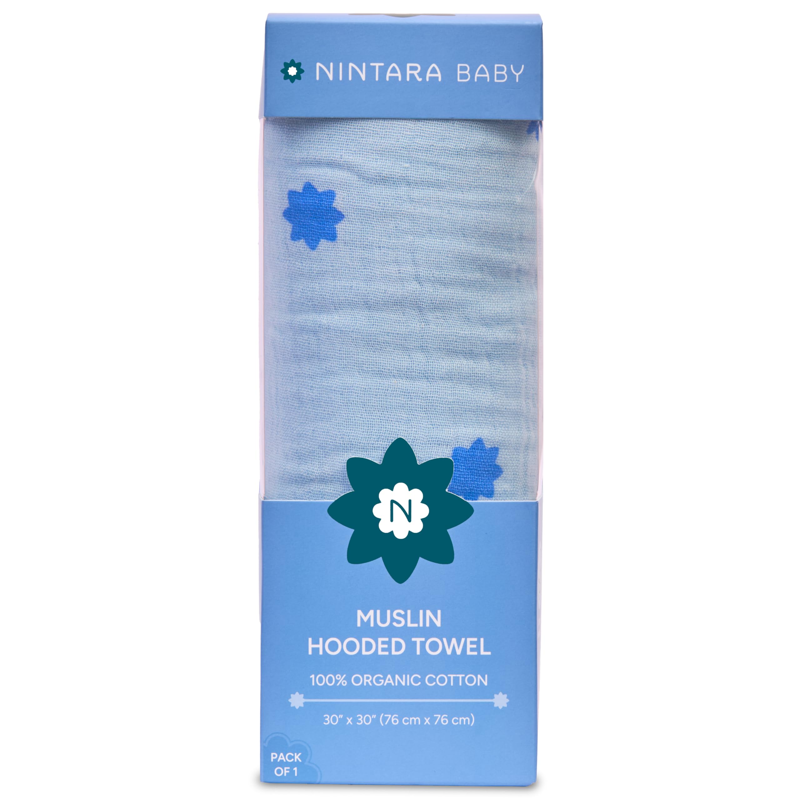 NINTARABABY Hooded Towel - 100% Organic Premium Muslin Cotton, 30" x 30" (76 cm x 76 cm), Ultra-Absorbent, Soft, Breathable, Hypoallergenic, Multipurpose, Gifts for Babies & Infants-image-36