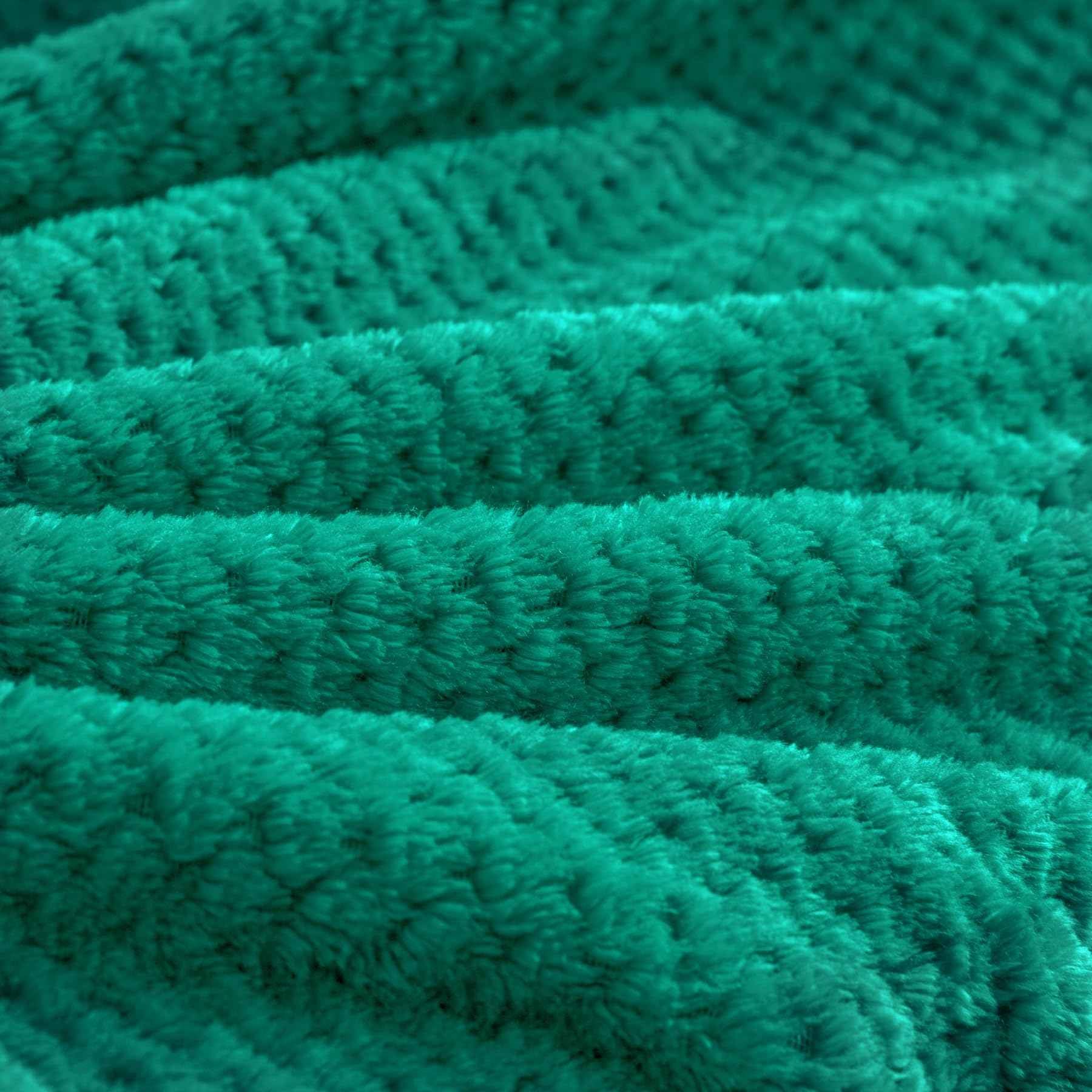 BEDELITE Travel Blanket with Bag, Jacquard Fleece Blanket 65"x40", Teal view 6