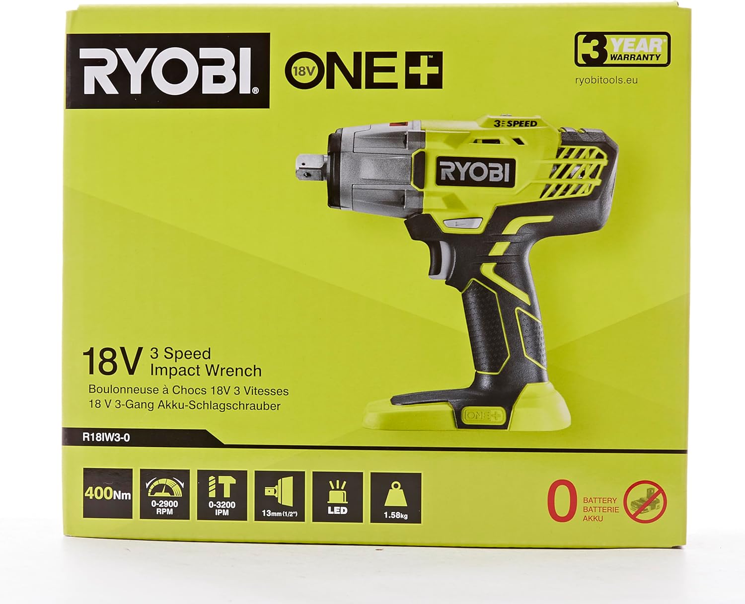 RYOBI 18V ONE Cordless 3-Speed Impact Wrench (Body Nigeria Ubuy