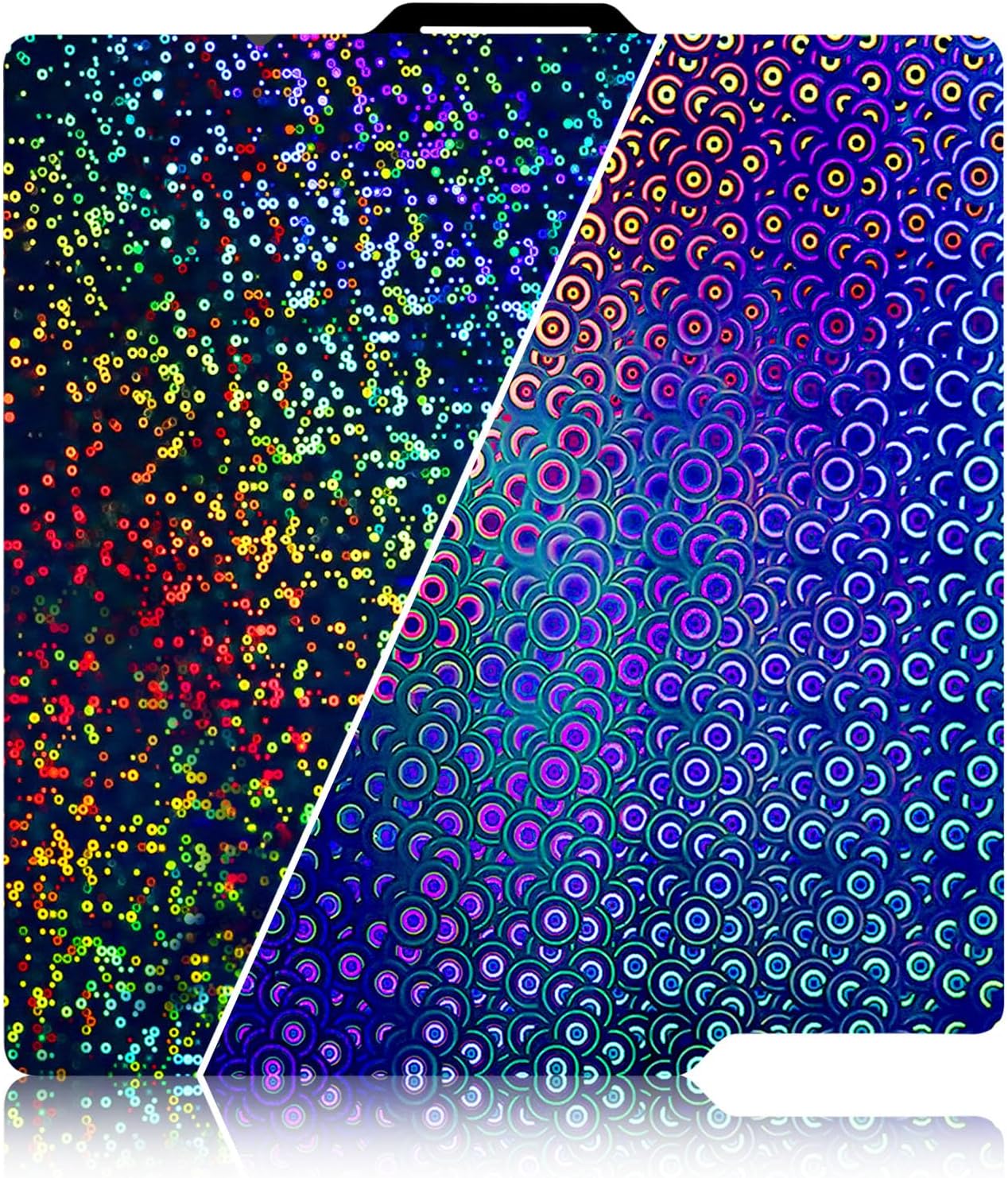 IdeaFormer Rainbow Circles+Kaleidoscope PEK Textured Sheet for Bambu Lab X1/X1C/X1E/P1P/P1S/A1, Flexible PEK Build Plate 257x257mm for Bambu 3D Printers Print Bed