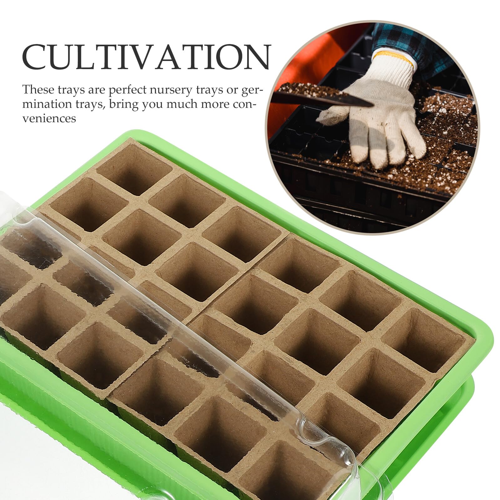 2 Ensembles Plateaux de Germination pour Semis Cases et Cases Bacs de Culture pour Démarrage de Graines Germoirs pour Plantes Intérieur et Extérieur Plateau de Plantation et Lisse