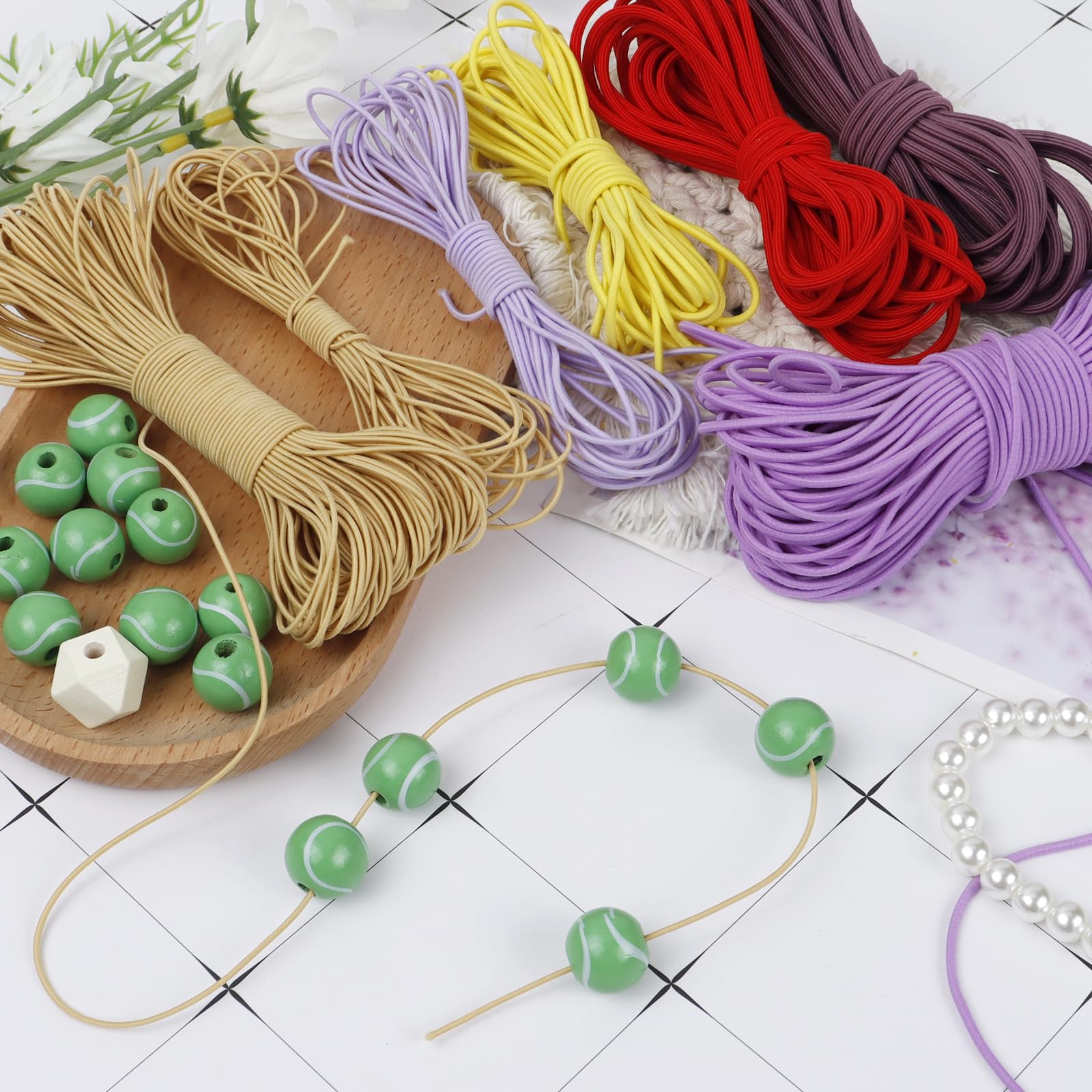 Filo Elastico Per Braccialetti 2mm X 20m - Nero, Per Creazioni Gioielli Fai Da Te