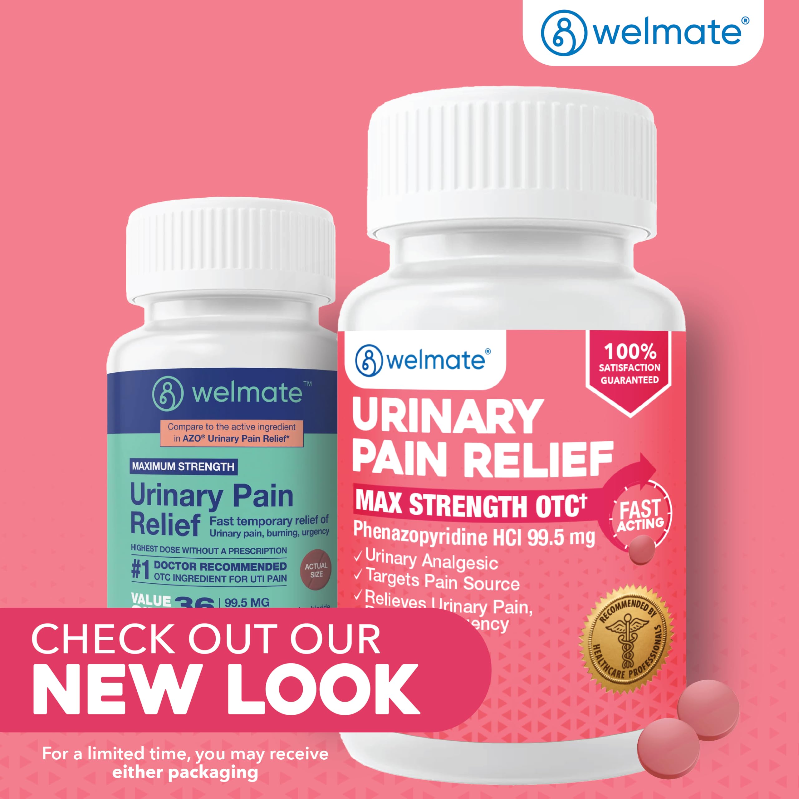 WELMATE Maximum Strength Urinary Pain Relief UTI Medicine for Women, 72 Ct — Amazon image 2