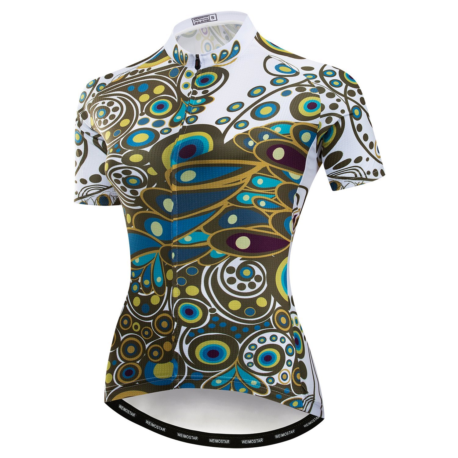 Cycling Jersey Women Bike Jersey Bicycle Breathable Short Sleeve Tops Biking Shirt Peacock Blue S