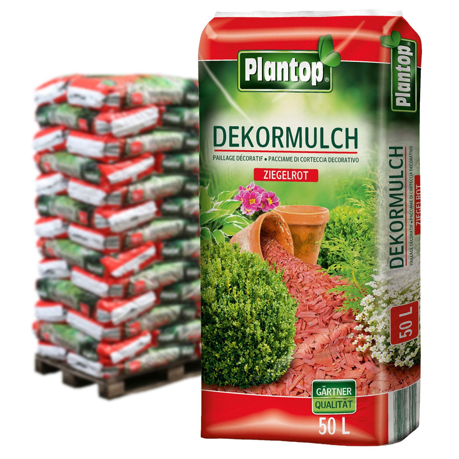 Pflanzen-Kölle Dekormulch Dekormulch Ziegelrot – 39 Sack á 50 l, Gesamt 1950 Liter