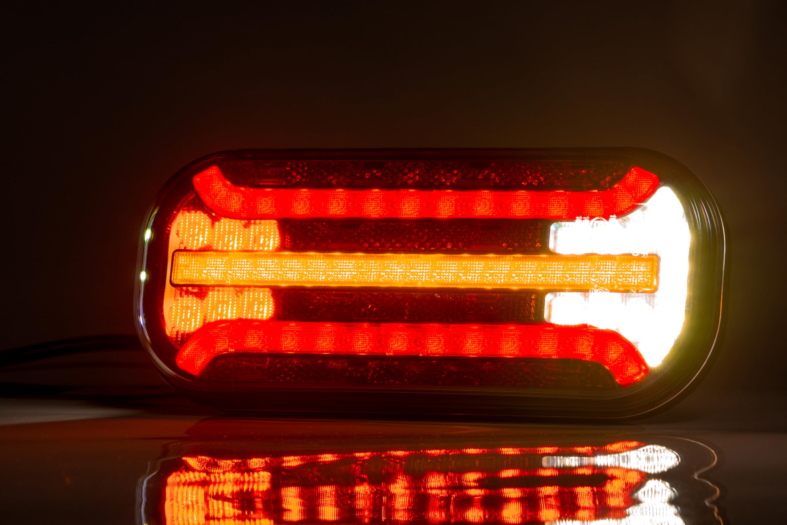 2x LED Rückleuchte 6-functional dynamische Blinker Laufblinker 5 PIN Bajonett mit Kabel 4m Anhängerbeleuchtung