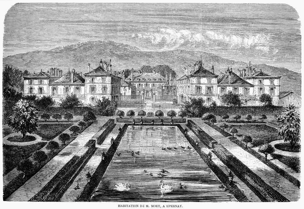 PosterazziMoT Nthe Residence of The Owner of Mo_t Et Chandon Champagne at pernay France. Wood Engraving French 1862. Poster Print by, (24 x 36), Varies