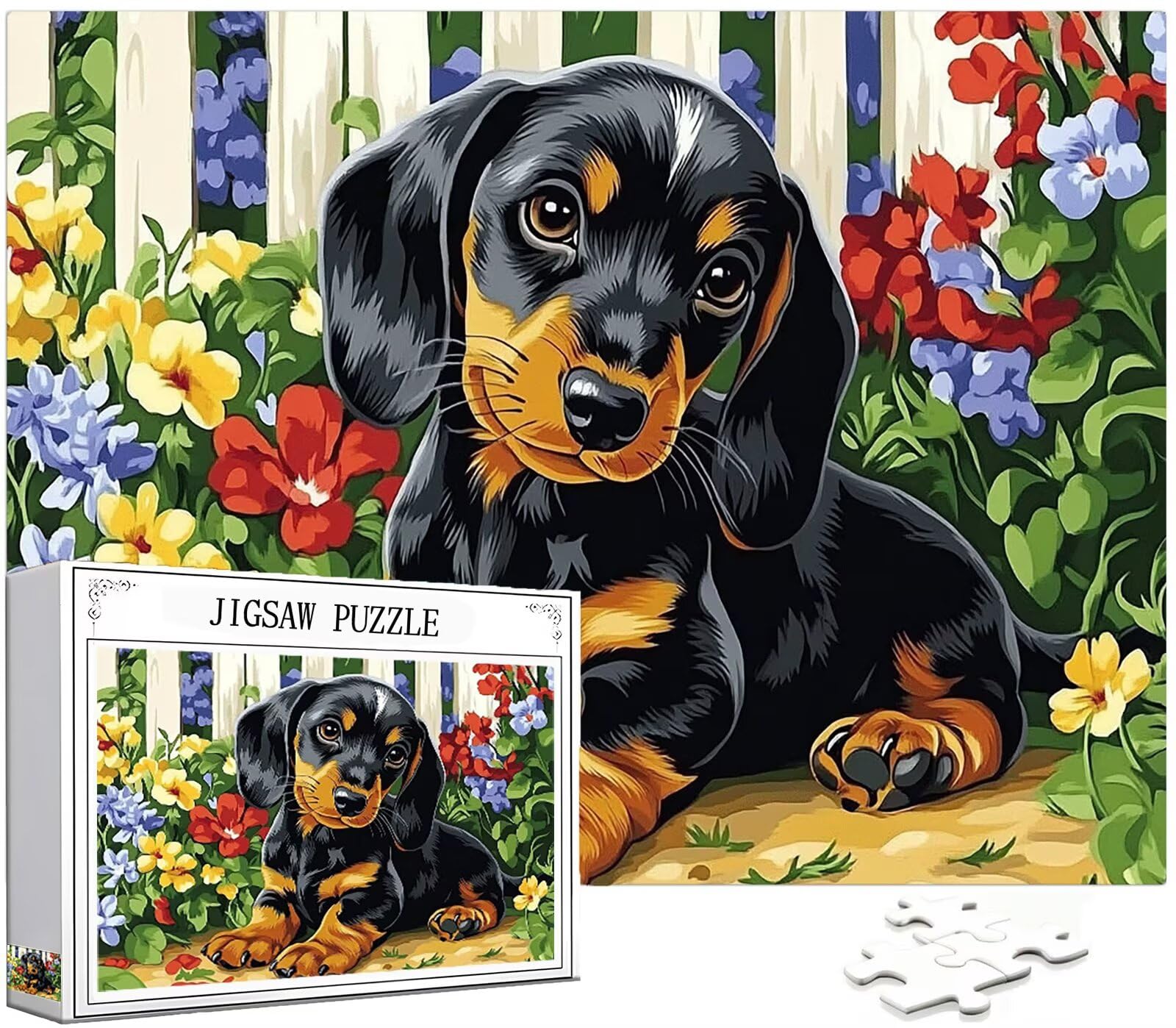 Cane Puzzle 1000 Pezzi Grandi Dimensioni per Adulti, Puzzle Animale Motivo Progettazione con Compact Box e Poster Incluso per Home Room Wall Decor Regalo Donna Men Gifts, Legna Jigsaw 75x50cm,Model230
