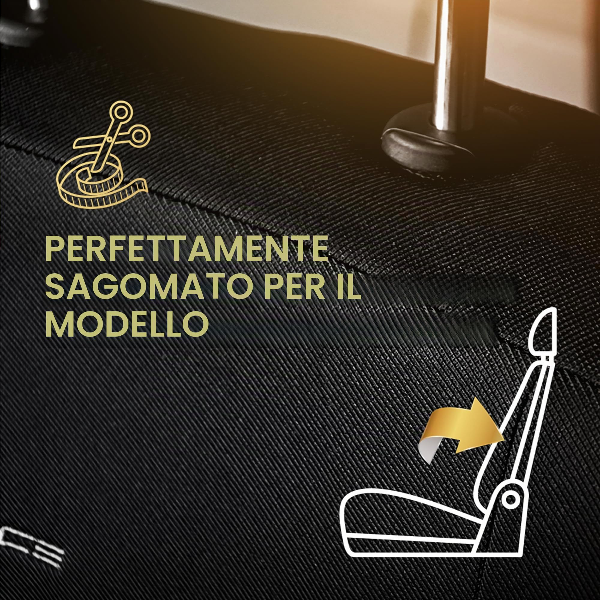 MOTOS Coprisedili Copri Sedile Auto per Fiat Qubo 2008-2024 con Sistema Airbag Attivo, Materiale a Tre Strati, Look Elegante, Personalizzazione Perfetta, Applicazione Versatile per Automobilisti e Con
