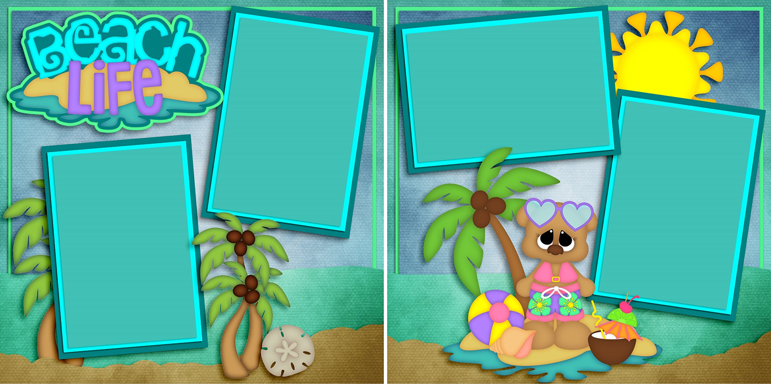 A Girl Thing Scrapbook Set - 5 Double Page Layouts (10 Total 12x12 Pages)