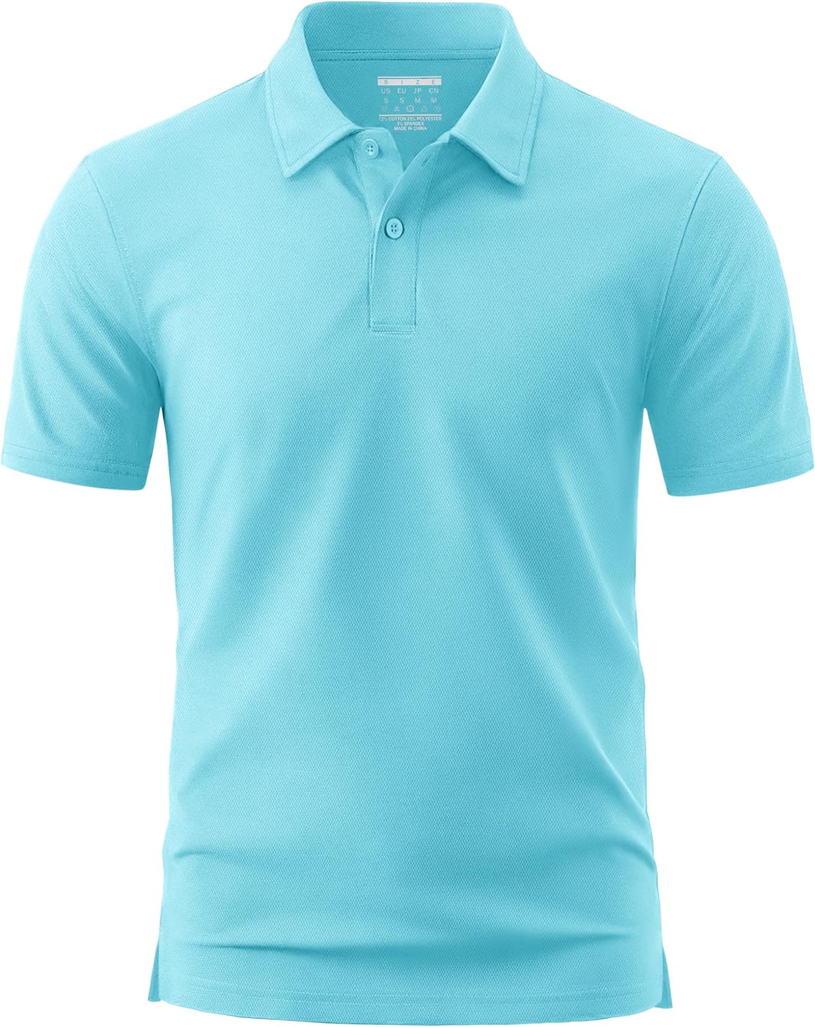 Cotrasen Men's Polo Shirts Short Sleeve 2 Buttons Cotton Collared Golf Shirts Dry Fit Pique Polos for Summer
