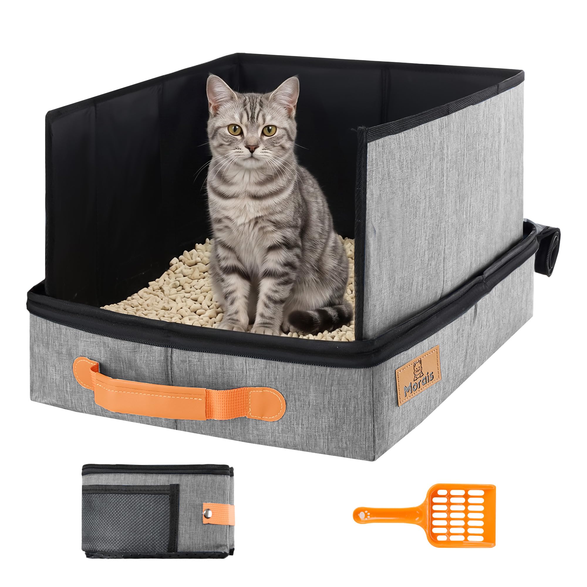 Amazon.com: MORAIS Portable Travel Litter Box for Cats, 17.7