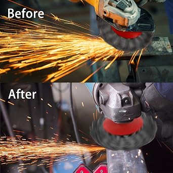 6 Packs Wire Cup Brush Set , Wire Wheel Brushes for Angle Grinder ,with 4 1/2 Angle Grinder and 5/8-11 Thread Arbor for Cleaning Rust,Paint Removal