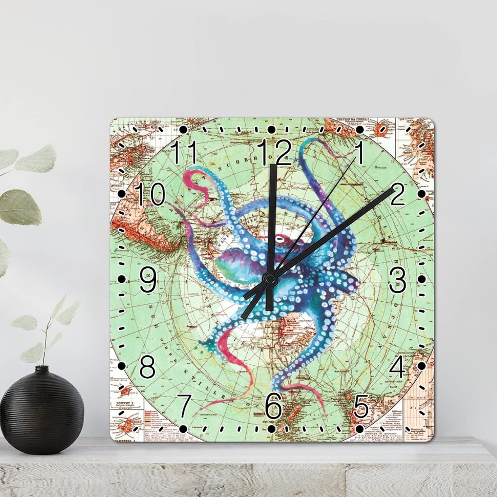Cuisine et salon : horloge murale pieuvre pour votre mur