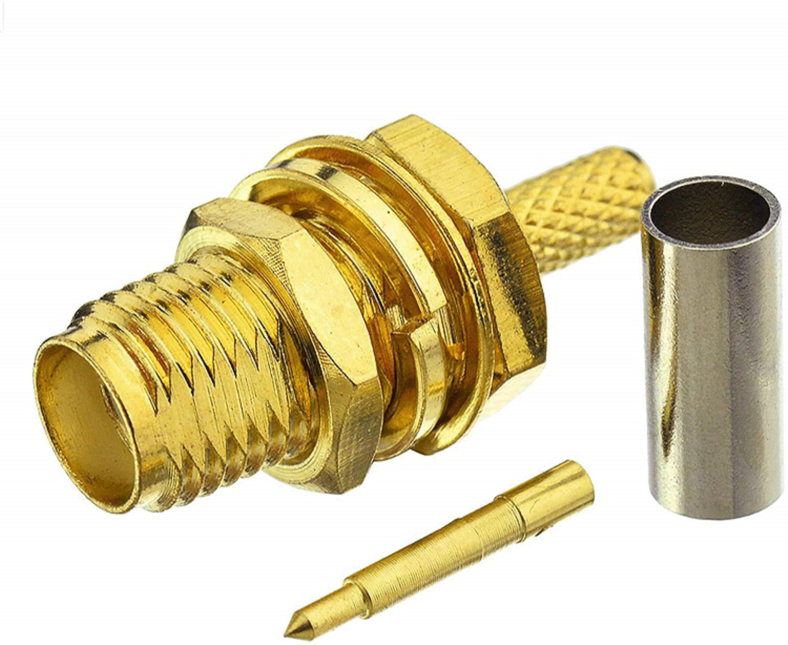 NISTECH RP SMA Female Bulkhead Connector RP SMA Jack Crimp with Male RF Pin for RG316 RG174 Coax Cable - 1pc-image-32