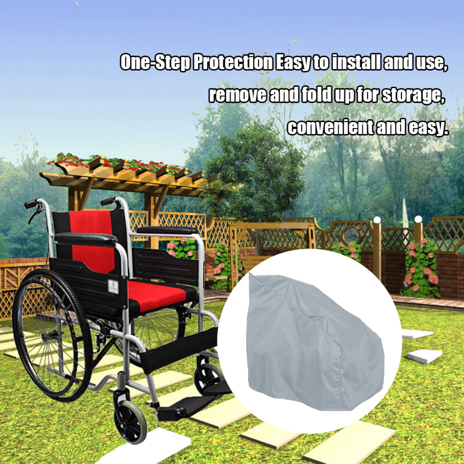 Funda para silla de ruedas impermeable al aire libre, tela Oxford 210D/420D, funda protectora para silla de ruedas eléctrica, protección de almacenamiento para silla de ruedas, protección
