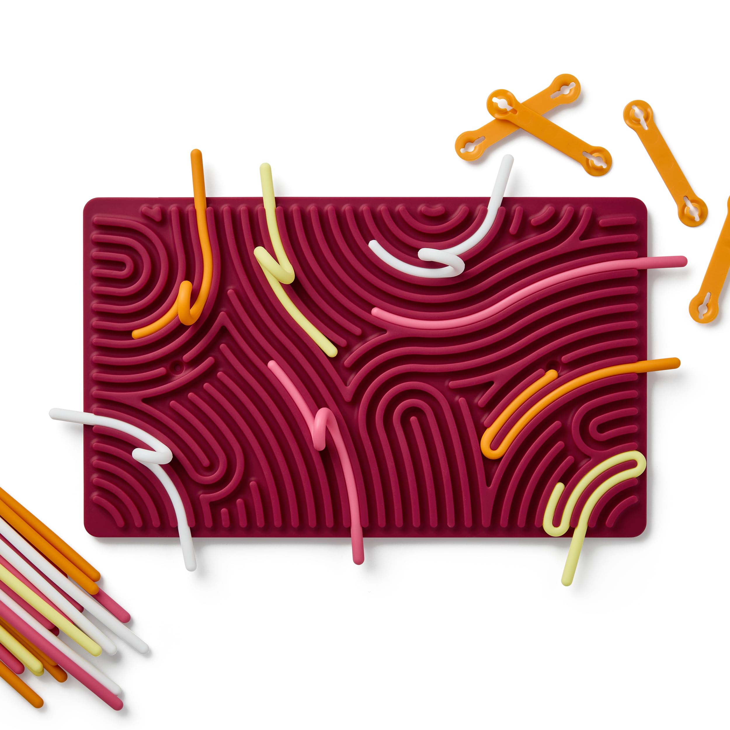 Pushpeel XL Sensory Activity Board - Erweiterbares Silikon Fidget Toy für Stress, Angst, ADHS & Autismus - Modular, Silent, No Mess - Berry