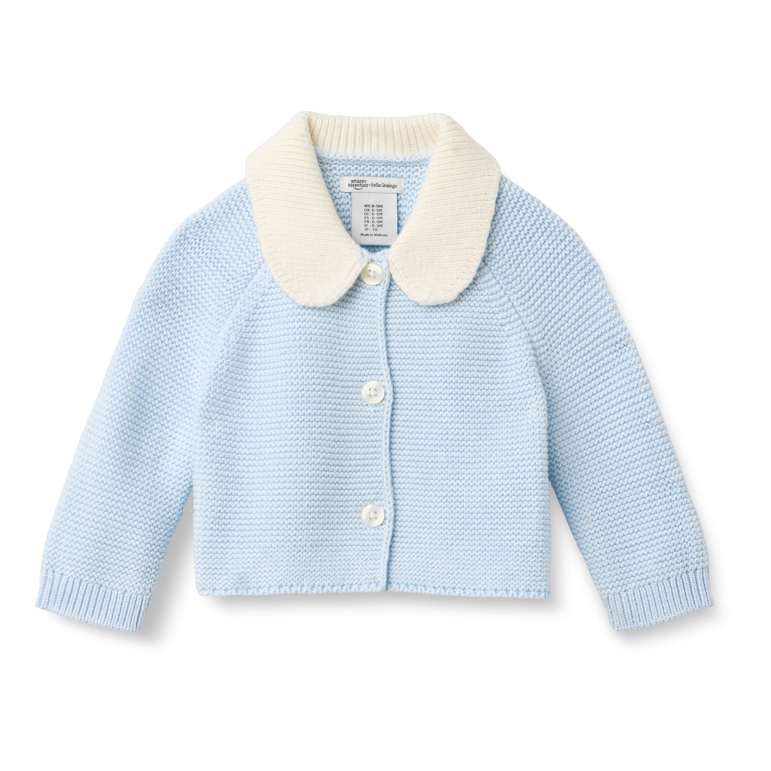 Amazon Essentials x Sofia Grainge Unisex Toddlers and Babies Peter Pan Collar Sweater Jacket