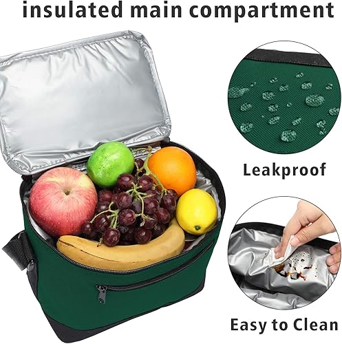 Miniatura 4 de BuyAgain Bolsa de almuerzo, 600D de poliéster pequeño, 6 latas, reutilizable, con aislamiento térmico, forro resistente al agua de PEVA para