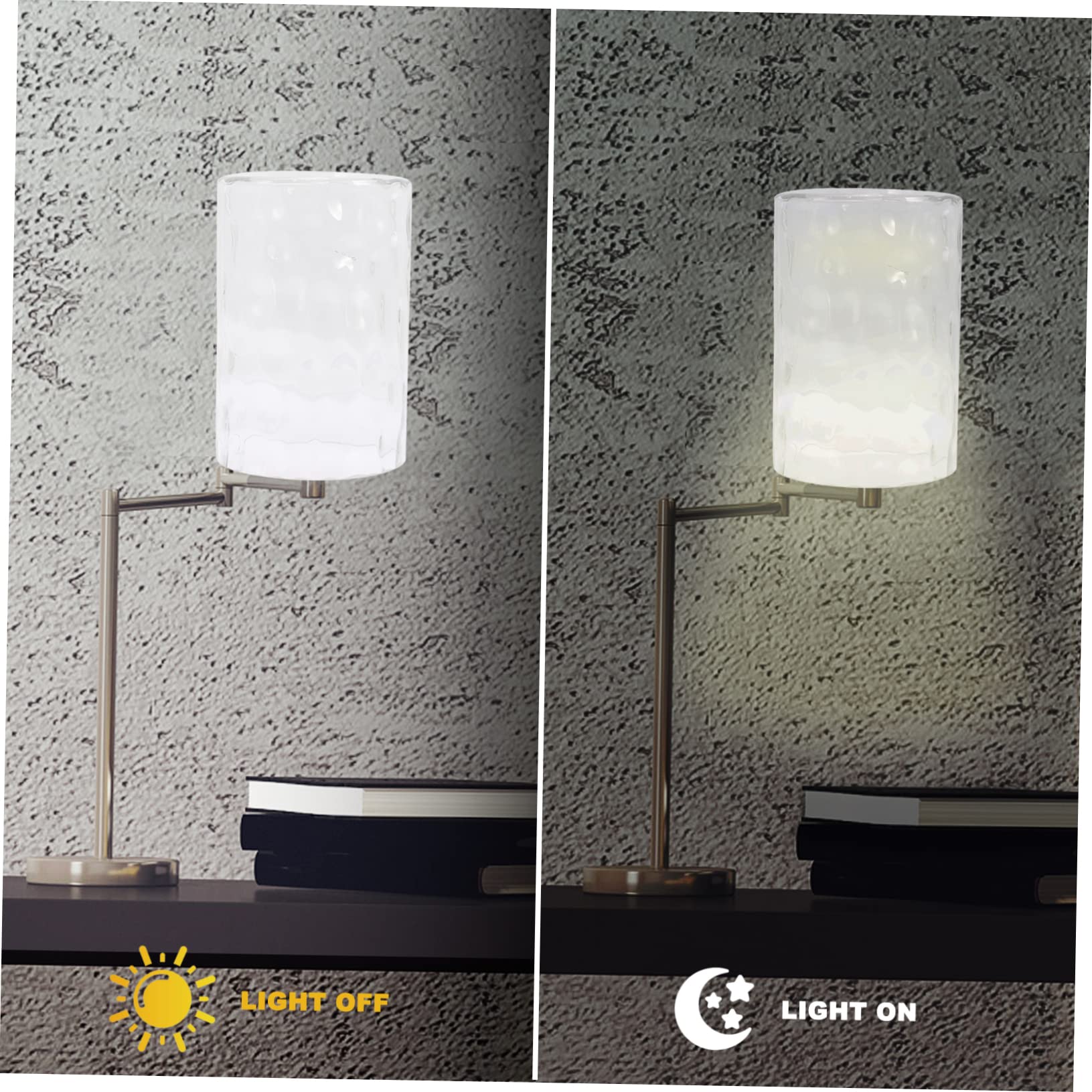 VOSAREA Abat Jour Cylindrique en Verre pour Lampe E27, Accessoire de Lampe Élégant en Verre Cylindrique, Remplacement Facile pour Luminaire Suspendu en Chambre Cuisine