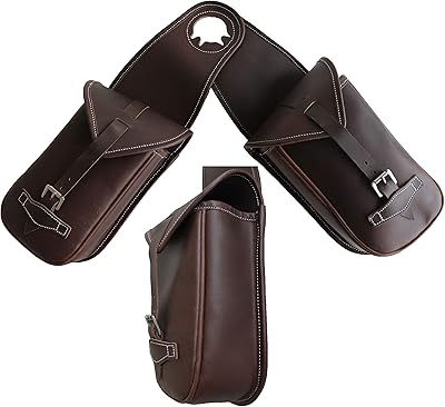 CHALLENGER Horse Leather Western Saddle Trail Horn Bag w/Roller Buckle 102RT02