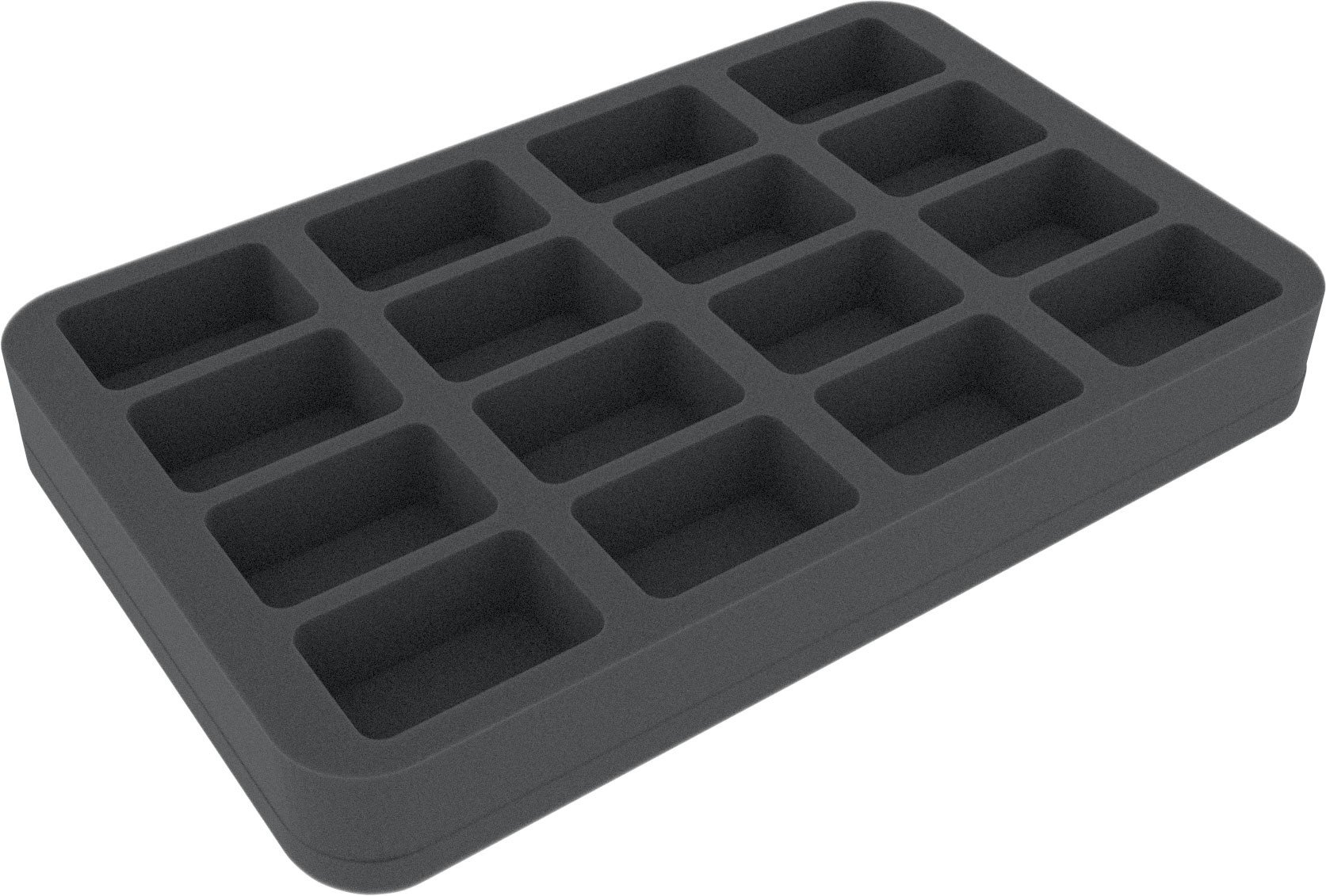 HS035BB02 35 mm half-size foam tray compatible with 16 bigger Blood Bowl miniatures