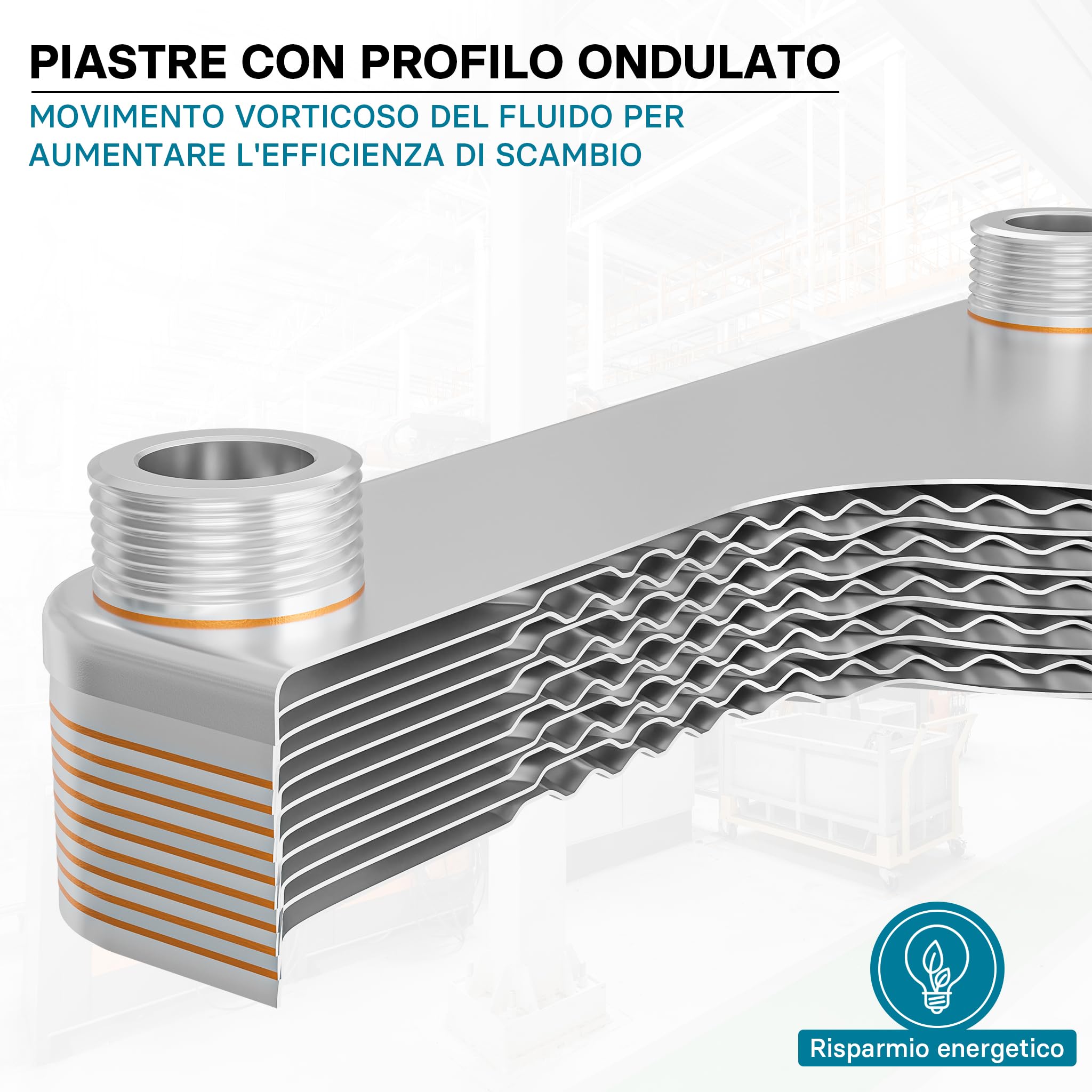 Wiltec Scambiatore a piastre saldobrasate Wiltec in acciaio inox, 30 piastre Max 330 kW