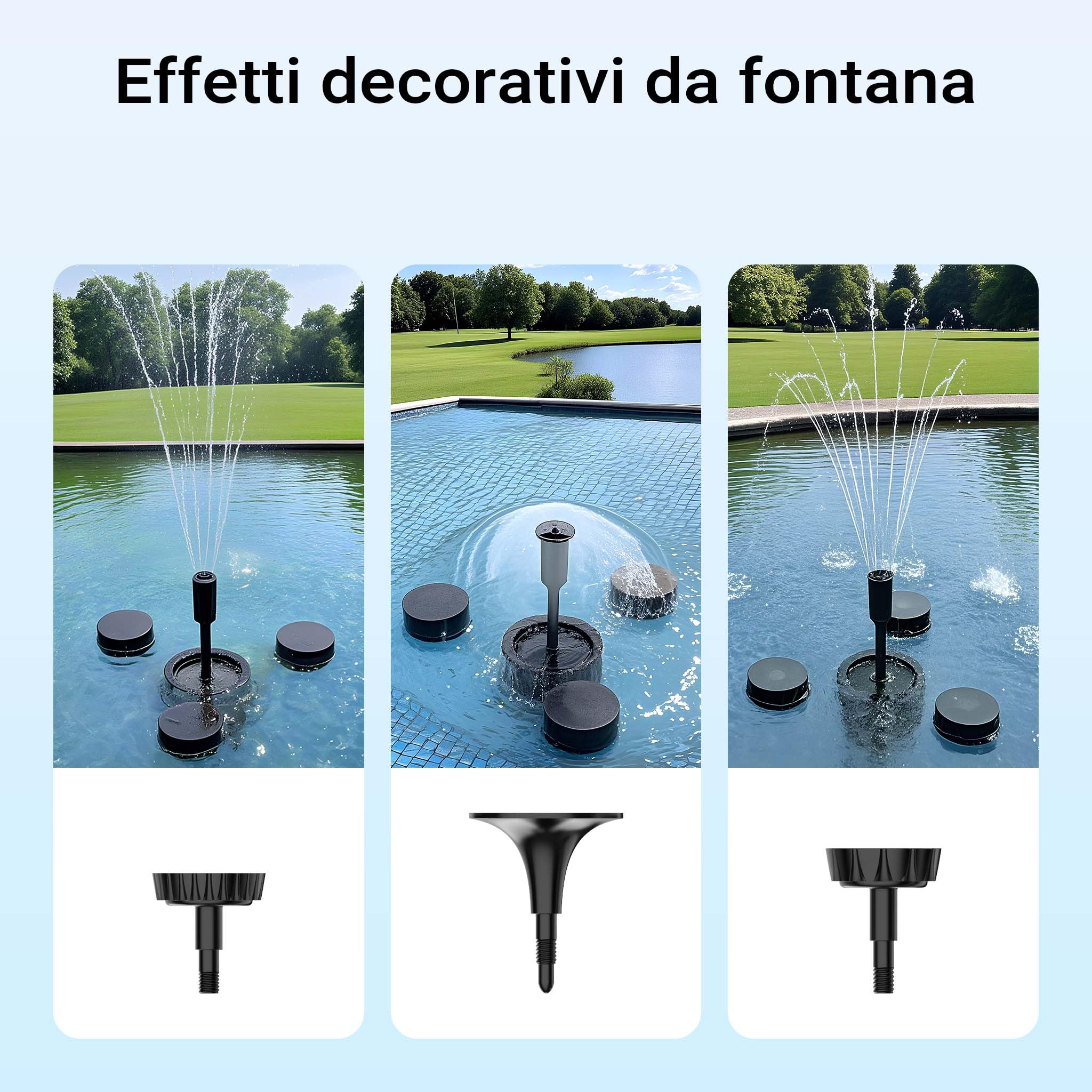 SunSun Skimmer Galleggiante CSP-250 per laghetto, Pompa 2500l/h 45W e Fontana