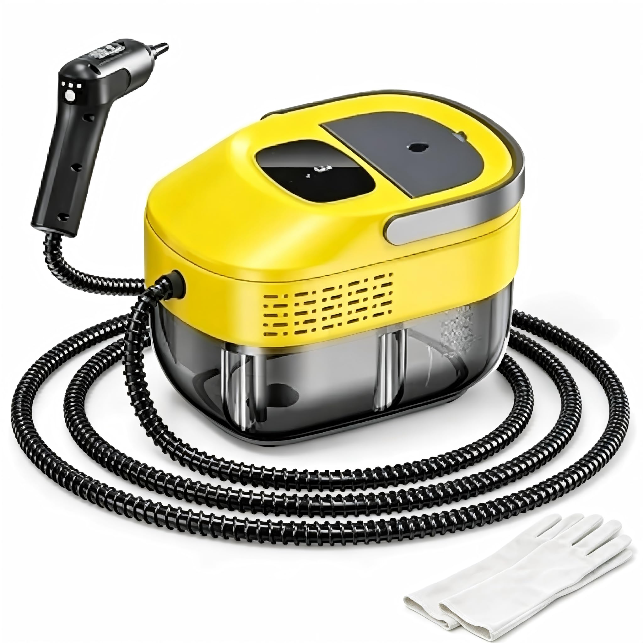Photo 1 of Handheld Pressurized Steam Cleaner | 3 Levels Adjustable Steam, 10 Seconds Quick Heat-Up Steamer, 1.6 Quart Large Tank Portable Steam Cleaning Machine, Multi-use for Household & Car Detailing, Yellow