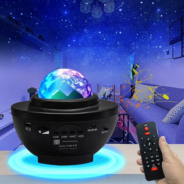 JN JANPRINT Star Projector, Night Light Projector Galaxy Light Starry Night Projector with Bluetooth Timer Remote Control, Galaxy Projector Light for Bedroom Kids Adults Party Home Decoration