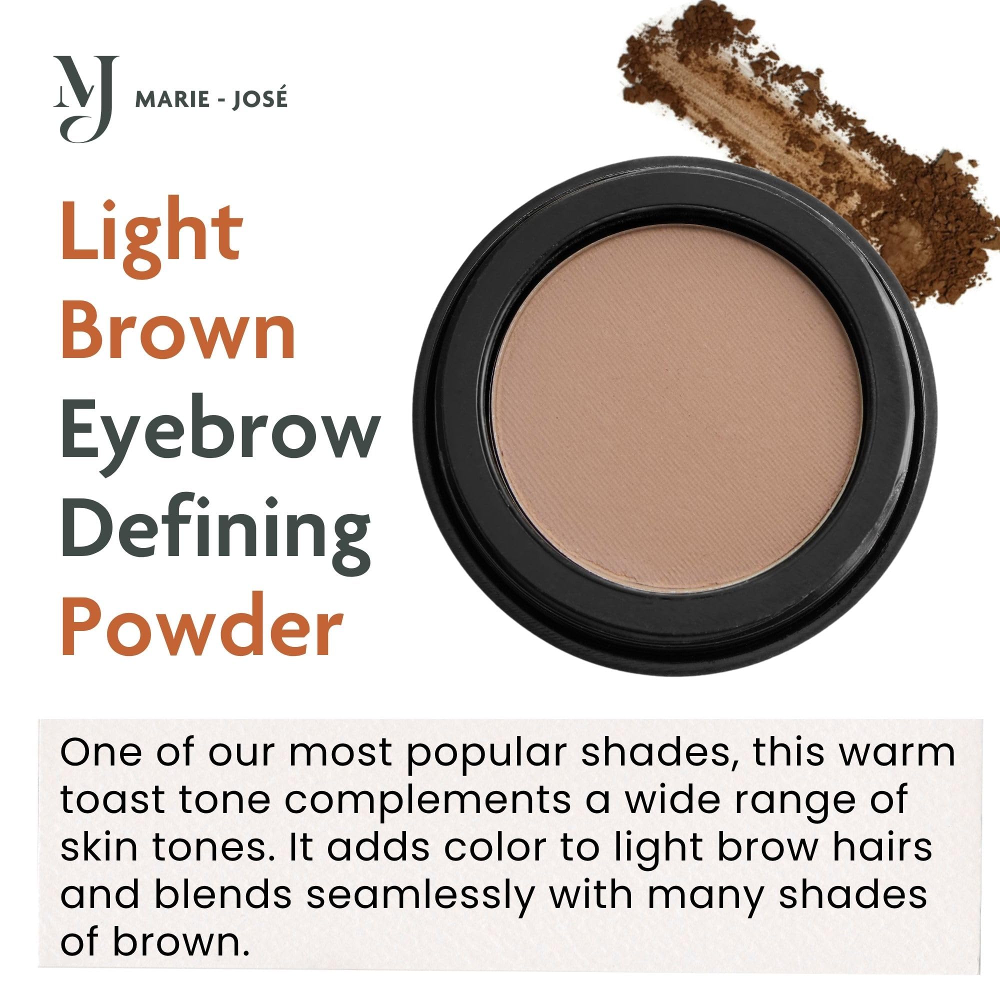 Marie-José Eyebrow Powder, High Colour Pigmentation, Cruelty-Free & Vegan, Natural & Even Eyebrows, Compact box - Image 4