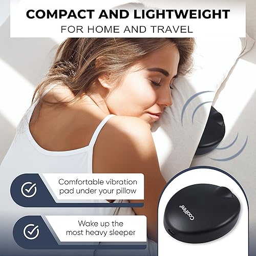 Miniatura 3 de Coolfire Reloj despertador vibratorio para adultos y adolescentes que duermen mucho - La solución definitiva de despertador para personas que