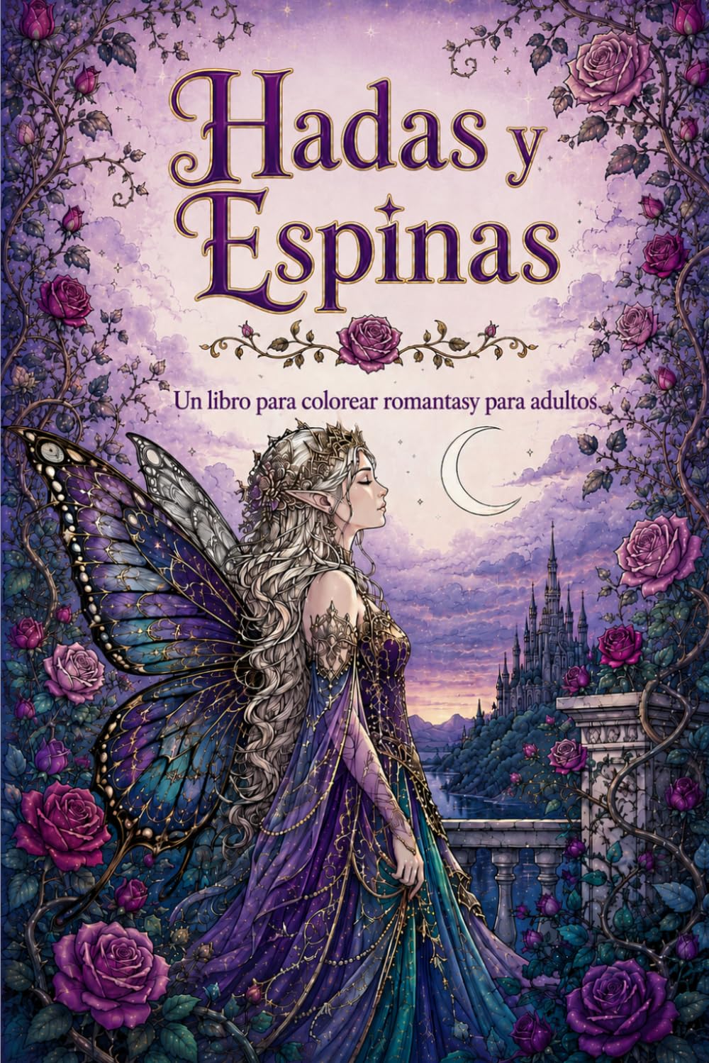 Hadas y Espinas: Un libro para colorear romantasy de hadas, alas y bosques encantados para adultos