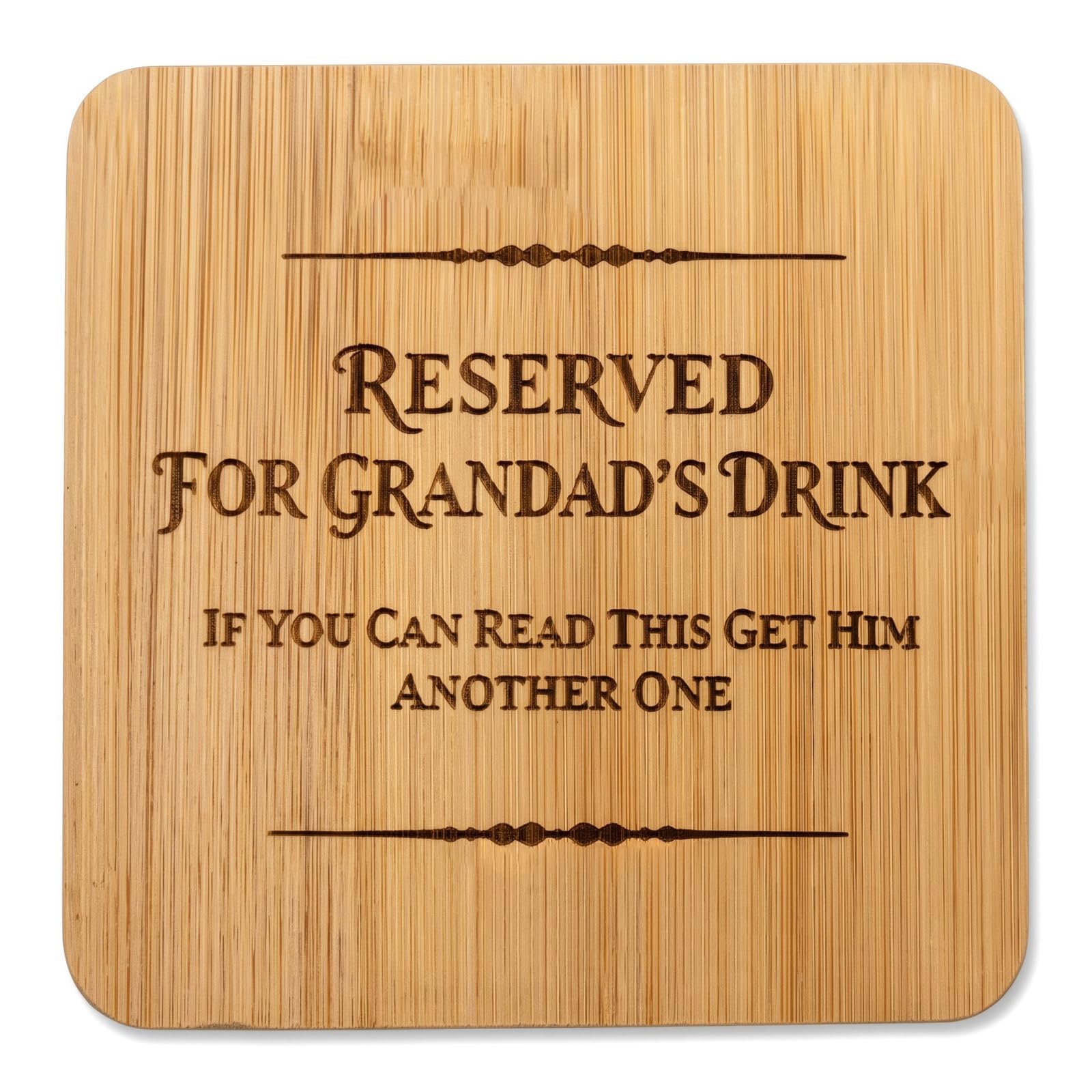 Grandad Gifts, Gifts for Grandad, Funny Bamboo Drinks Coaster, Grandad, Reserved for Grandad's Drink, Birthday, Christmas for Grandad