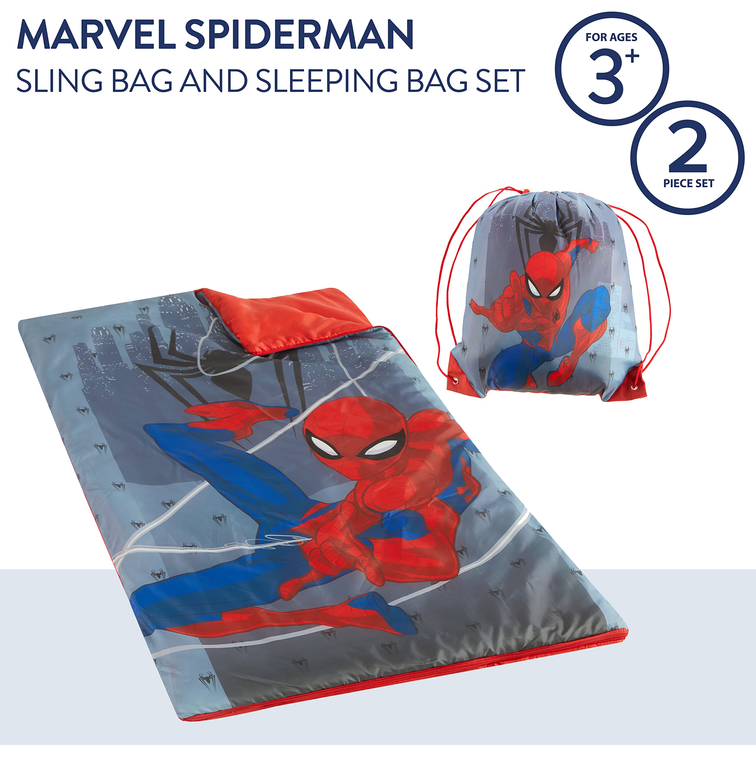 Marvel Spiderman 2 Piece Sling Bag and Sleeping Bag Set, 30