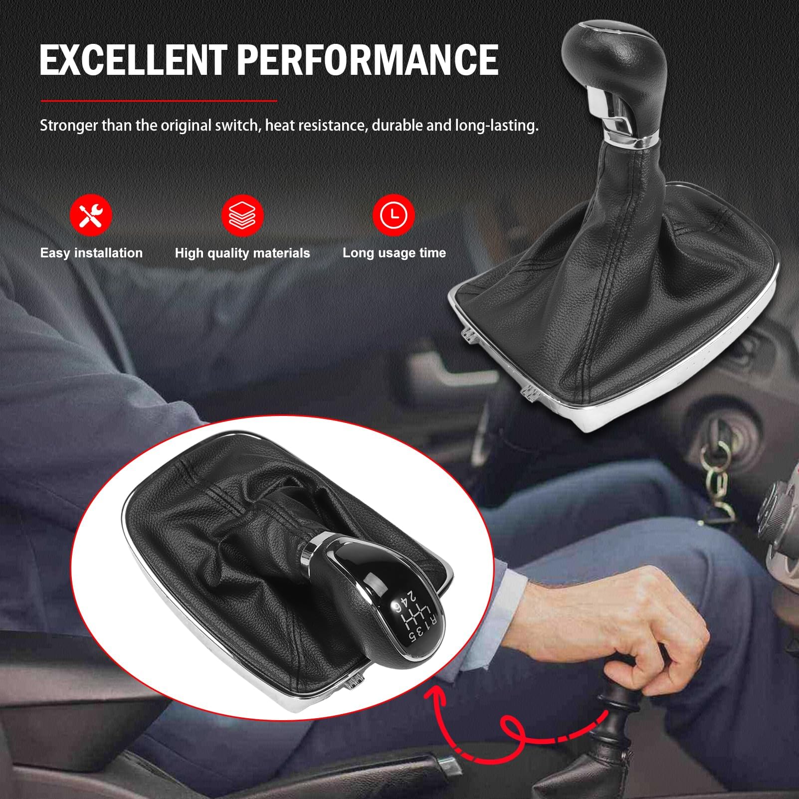 Pomello e cuffia del cambio ZealFix a 6 marce compatibili con Opel Opel Insignia 2003-2017