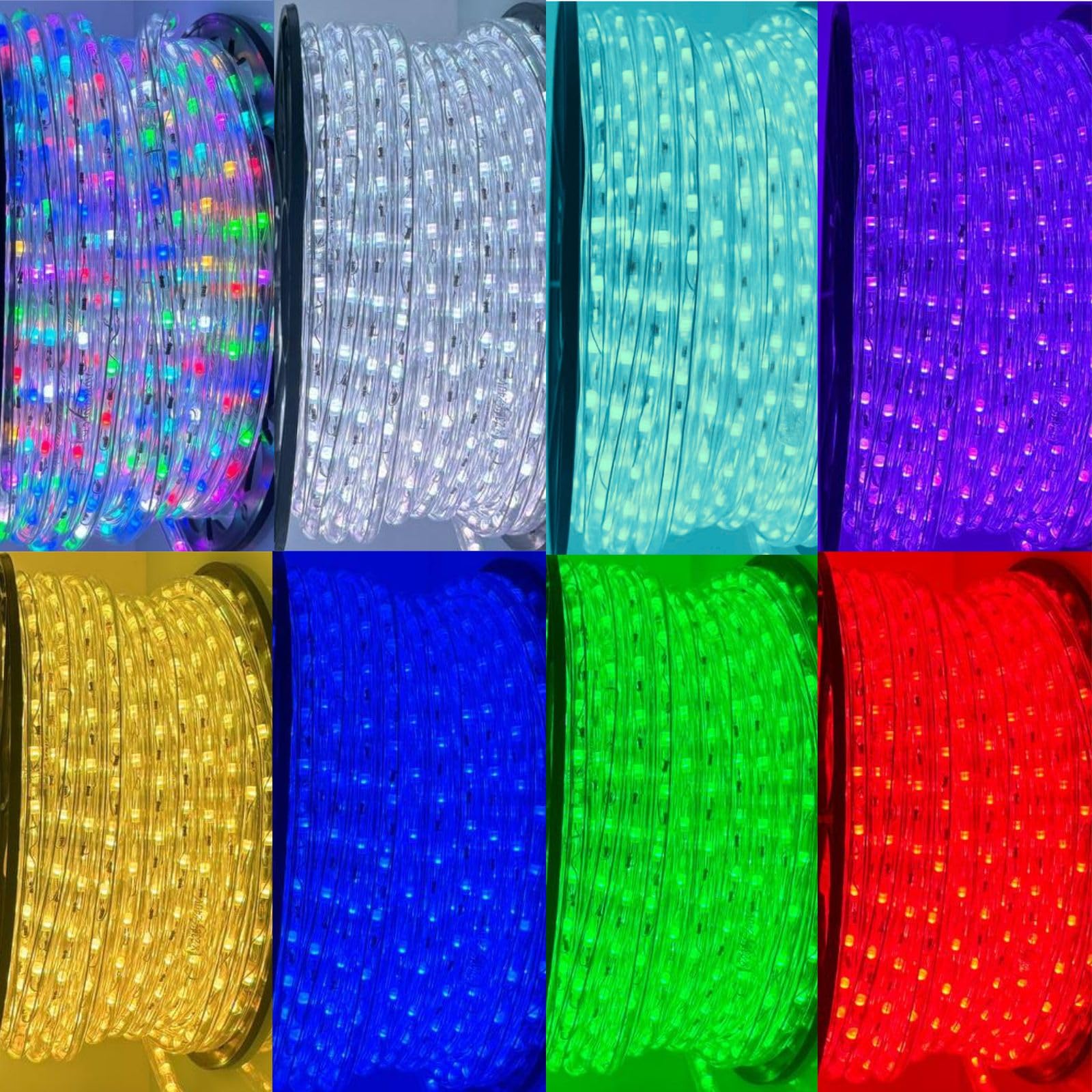 Luccika LED-Lichterschlauch 50 m, transparentes PVC, 36 LEDs/M, IP67 innen und außen, zuschneidbar und verlängerbar, Touch-Steuerung, professionell für Veranstaltungen und Feiertage (RGB)