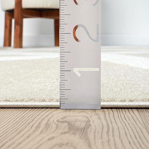 Miniatura 2 de Abani Deco Collection - Alfombra de área, diseño moderno de cinta abstracta beige, 2 x 3 pies, para sala de estar, dormitorio y oficina