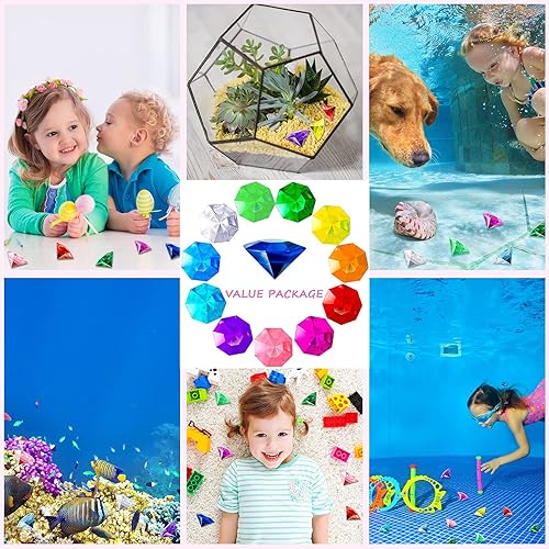 Miniatura 7 de Chalyna Juego de 70 anillos redondos de aleación de oro con gemas acrílicas, con bolsa de regalo para suministros de fiesta de cumpleaños, 7.9 x