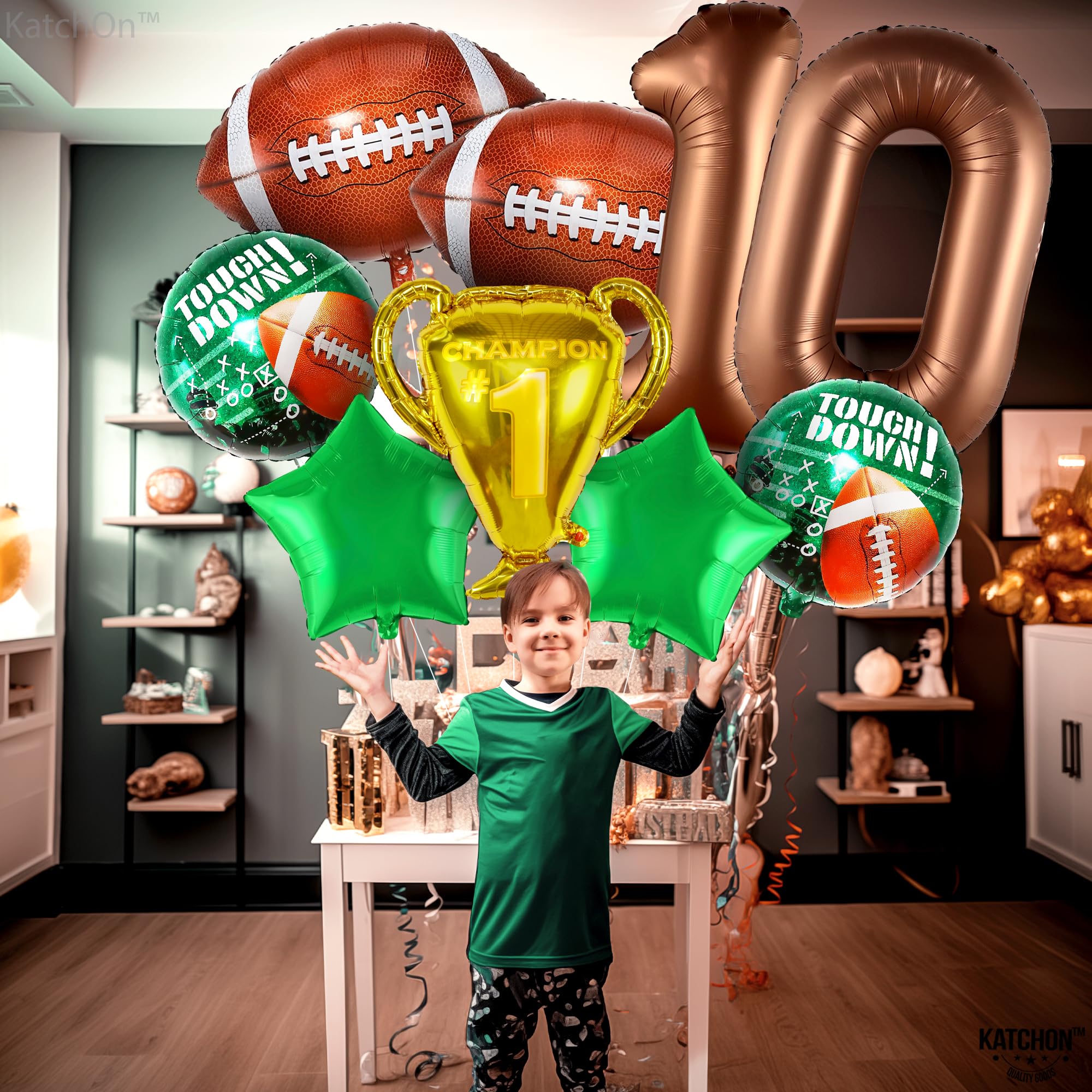 Snapklik.com : 10th Football Birthday Balloons - 40 Inch, Brown 10