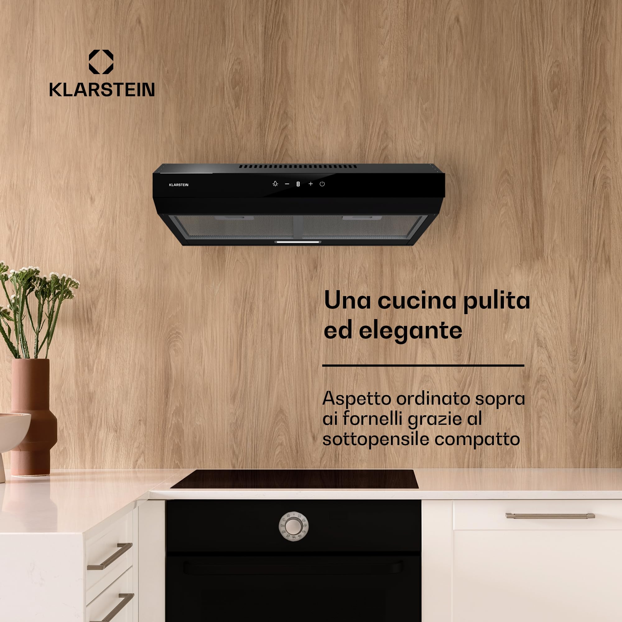 CIARRA Cappa Aspirante In Acciaio Inox 60cm, Classe A+++, 650m³/h, Con