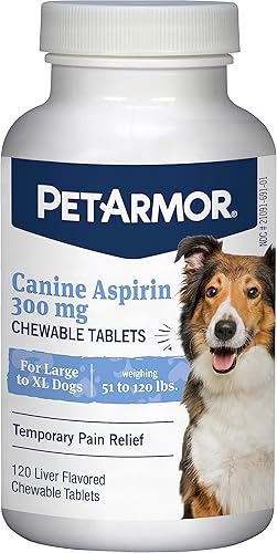 PetArmor Aspirina para perros grandes, antiinflamatorio de acción rápida y alivio del dolor para perros, soporte articular de calidad veterinaria y