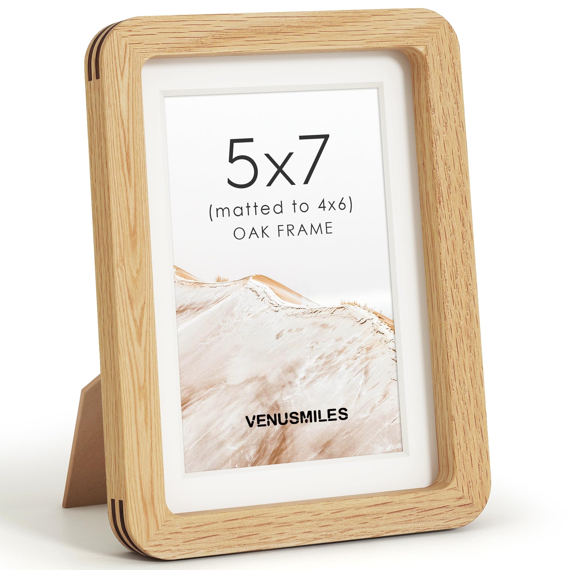 5x7 Picture Frame, USA-Sourced Natural Oak Wood Photo Collage Frame