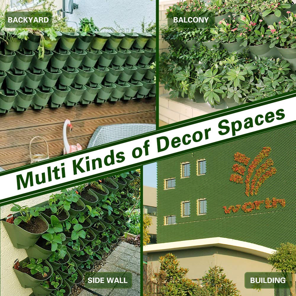 Worth Garden 36 Pockets Hanging vertical Garden living Wall planter with Dripping Hose self