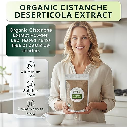 Miniatura 2 de Dimmak Herbs Extracto orgánico de deserticola de Cistanche 5:1 (Real Rou Cong Rong) - El auténtico tónico Yang para impulso, fuerza y salud renal,