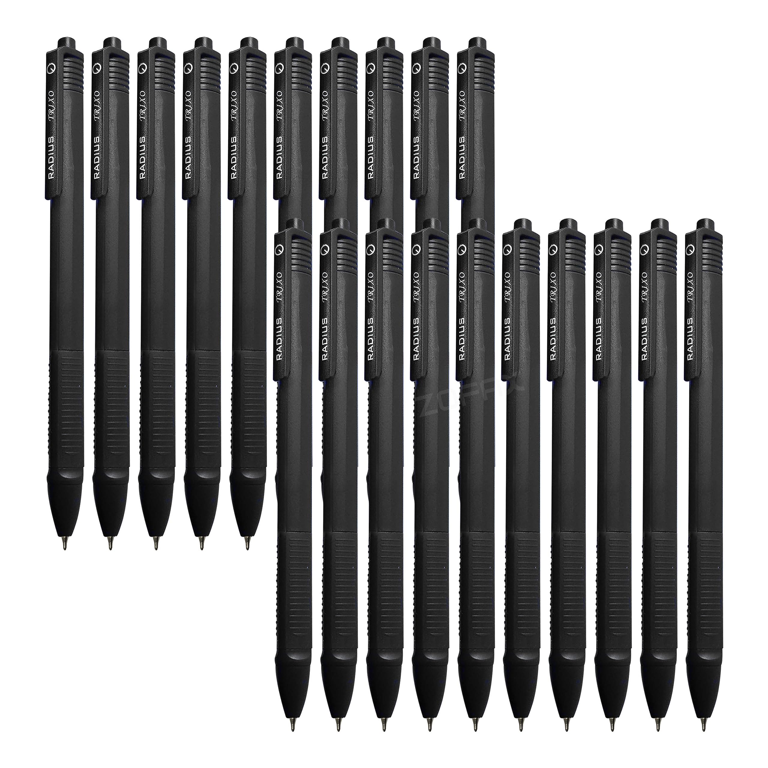 Back2School RADClic Retractable Ballpoint Pens, BLACK, Pack of 50, Fine Point (0.7mm), Triangular Comfort Grip Ball Pens, Perfect for School Home Office Use Pens